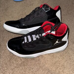 Jordan Black and Red Athletic Shoes